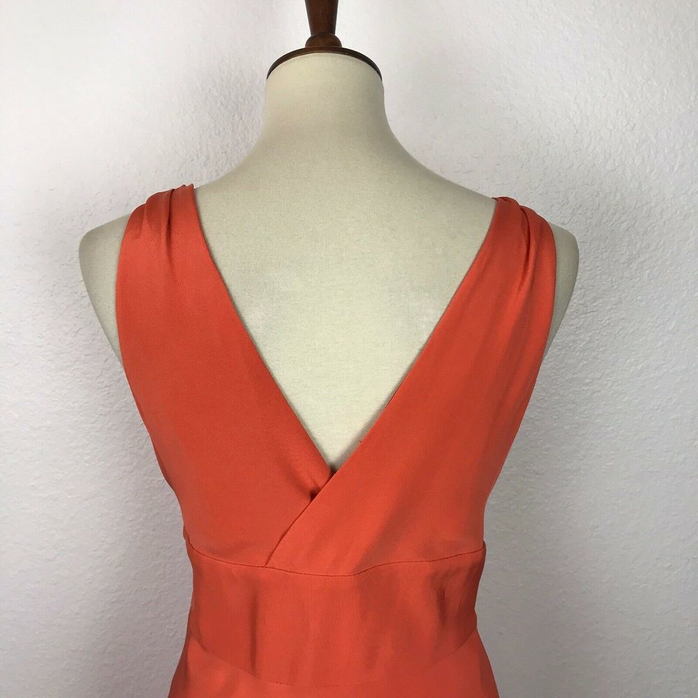 J.Crew Silk Orange Lined Fit Flare Dress - Picture 7 of 8